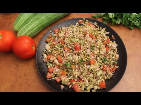 Healthy sprouts chaat | sprouted moong chaat recipe | sprouts chaat recipe | green moong chaat