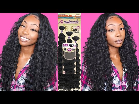 LACE CLOSURE WIG ON A SEWING MACHINE WIG TUTORIAL ft. Ali Naturale New Deep Beauty Supply Store Hair