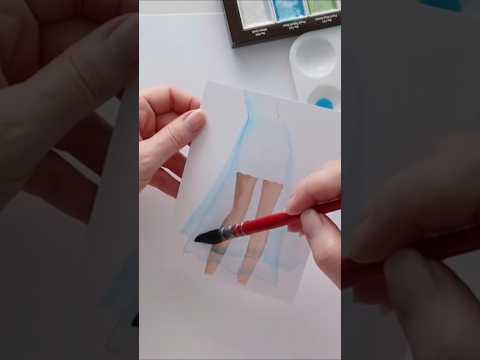 How to paint a see-through layers of a garment #drawing #stepbystep