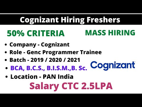 Cognizant Genc HIRING 50% criteria | CTC 4.05 LPA |  Graduate and Engineer Trainee |