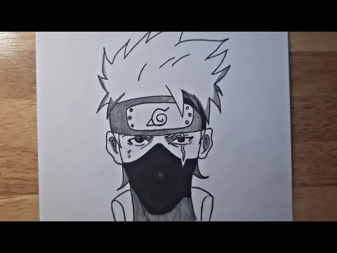 How to Draw Kakashi Face - Easy Anime Drawing Coloring