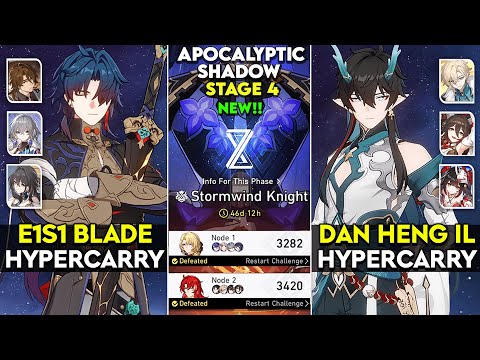 E1S1 Blade & E0S0 Dan Heng IL Hypercarry | Apocalyptic Shadow 4 | v2.3 Honkai star rail.