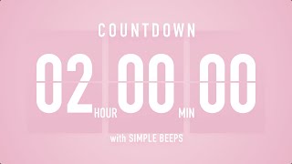 2 Hours Countdown Flip Clock Timer / Simple Beeps 🌸🔔