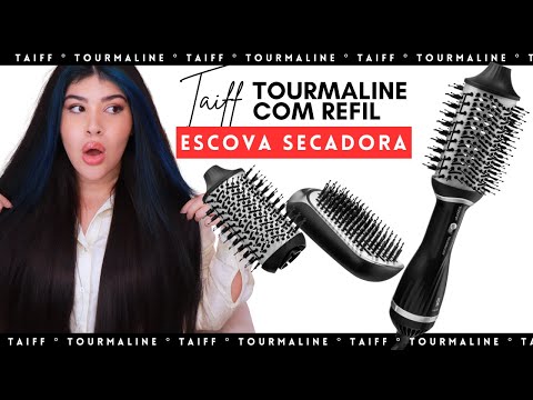 ⚙️ ESCOVA SECADORA TAIFF TOURMALINE COM REFIL RAQUETE: Seca, modela, alisa dá volume [1200W]