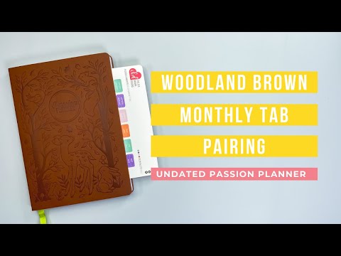 Woodland Brown - Monthly Tabs for the Undated Passion Planner