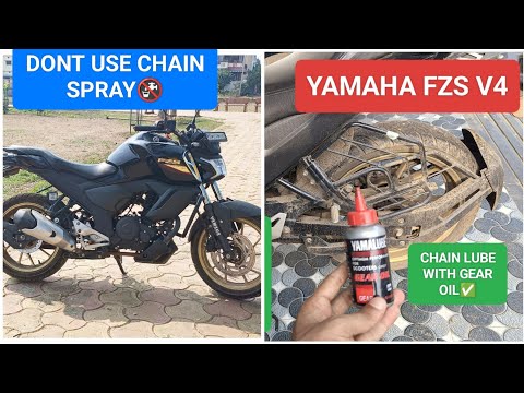 Yamaha Fzs v4 2024 l Chain lube with Gear oil l fzs v4 review l mileage l Maintainance at Home