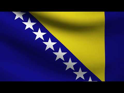 [10 Hours] Bosnia and Herzegovina Flag Waving - Video & Audio - Waving Flags