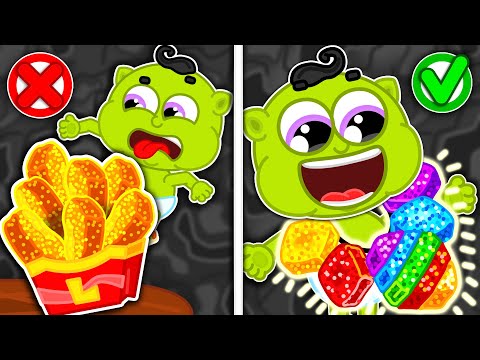 LionET | Healthy Food vs Junk Food Rainbow Nuggets  | Cartoon for Kids