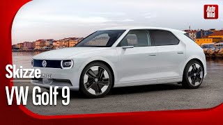 VW Golf 9 | Skizze von Bernhard Reichel: Der nächste Golf wird elektrisch