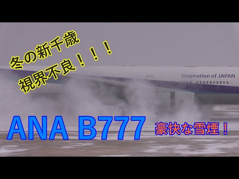 【新千歳空港 飛行機動画】All Nippon Airways(ANA) Boeing777-200 JA715A