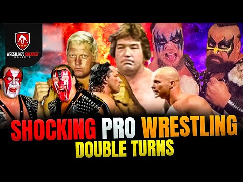 Shocking Double Turns in Pro Wrestling Volume One #wwe #prowrestling #80swrestling #wcw #ricflair #