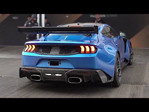 2025 Ford Mustang GTD loud exhaust Sound | FLAT-OUT at Goodwood FoS | Burnouts, Accelerations & More