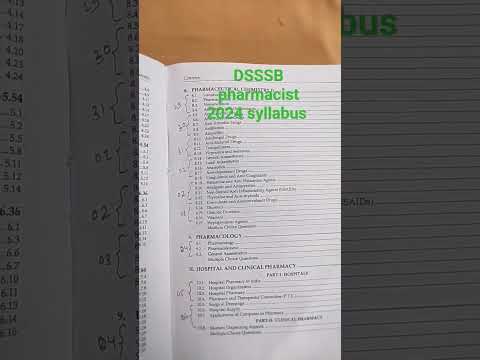 DSSSB pharmacist 2024 syllabus