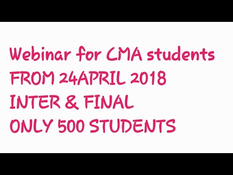 Webinars for CMA INTER & FINAL STUDENTS