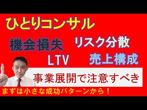 中小企業診断士&コンサルタントが一人で活動する際に注意を払うべきこと：売上構成、リスクの分散、LTV、他