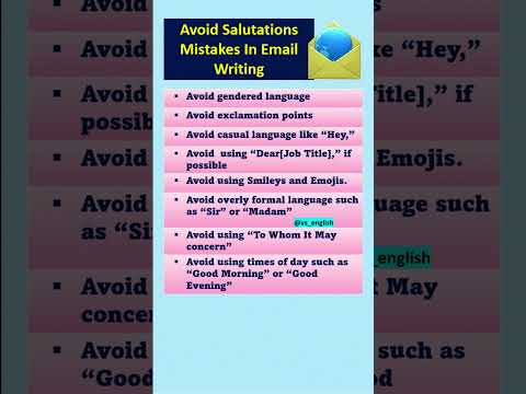 Avoid Mistakes in Email Salutations | Improve email communication #email #shorts VS ENGLISH