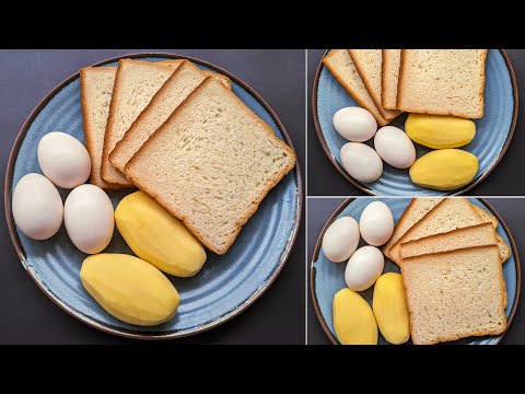 Just Add Eggs With Potatoes & Bread Its So Delicious/ Simple Breakfast Recipe/ Cheap & Tasty Snacks