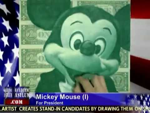 Mickey Mouse for President - Timelapse Drawing on Money