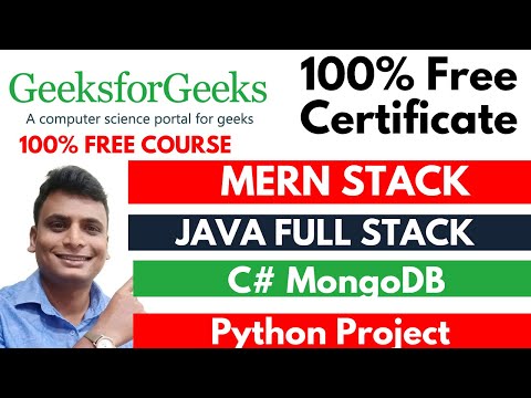 GFG 100% Free Certificate | MERN | MongoDB | Python | Java Full Stack C# Free Course #geeksforgeeks