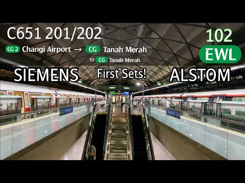 [SMRT] [Non Kawasaki Demonstrator Sets] Siemens C651 [201/202] - Changi Airport » Tanah Merah (CGL)