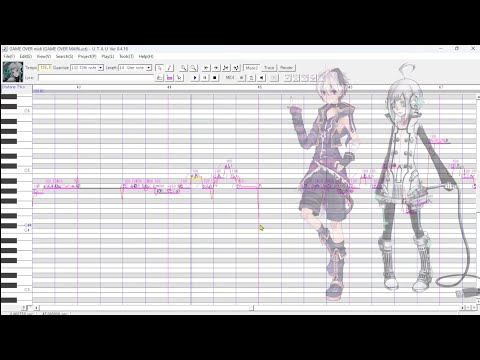 VFlower and Utatane Piko in UTAU test (GAME OVER)