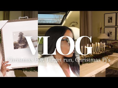 VLOG: Christmas Eve, Amazon Christmas Pj's, Target run, silk press at home & lots of talks...