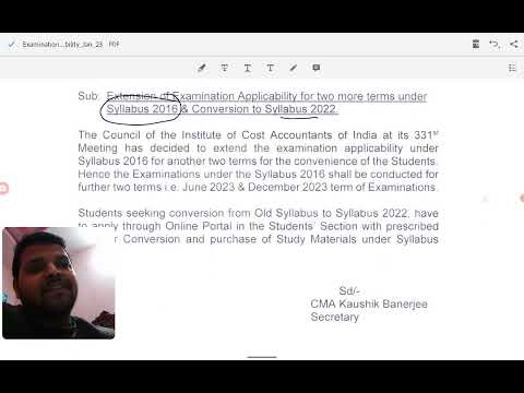 CMA Syllabus Conversion Scheme