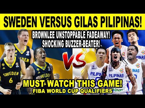 GILAS PILIPINAS vs SWEDEN - Brownlee Shocking Fadeaway Clutch Shot! FIBA Qualifiers 2k