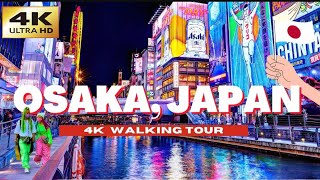 📍OSAKA, JAPAN  WALKING TOUR - Dontonbori District  HDR Japan City Walk | 4K HDR