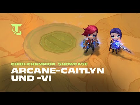 Caitlyn (Arcane) und Vi (Arcane) | Chibi-Champion-Showcase – Teamfight Tactics