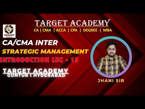 13.CA/CMA_INTER_G2_STRATEGIC_MANAGEMENT_INTRODUCTION_LEC-13_BY_JHANI_SIR #ca #cainter #cma #cmainter