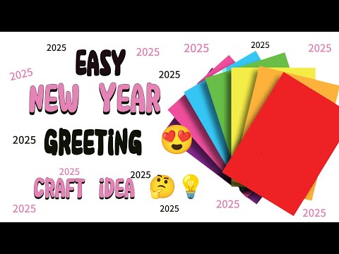 DIY-Happy New Year Greeting Card 2025  Handmade New Year Card New Year Card for School Competition