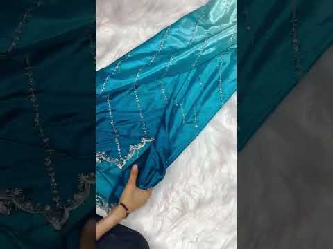 New Arrivals Embroidery Work Peding Saree*🌷*Pure Chinnon Peding Embroidery Work Saree With Heavy