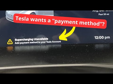 “Supercharging unavailable, Add payment method” warning in Tesla