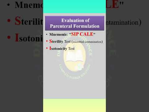 Evaluation of parenteral trick#pharmacuitics #pharmamcqs