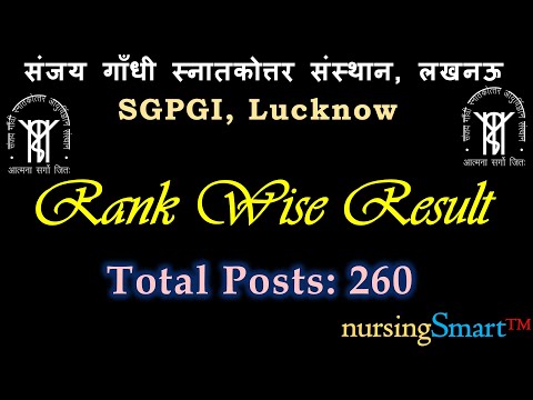 SGPGI Nursing Officer 2024 Rank wise Result | #sgpgi_nursing_officer