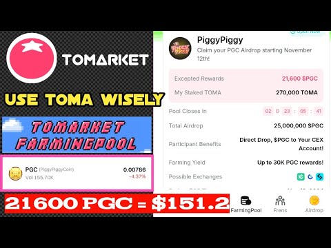 Earn PGC in tomarket farming pool 🍅 || 151.2$ profit in farming pool || #tomarket