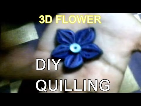 DIY quilling 3D flower for decoration and greetings. Simple paper crafts for gift ideas