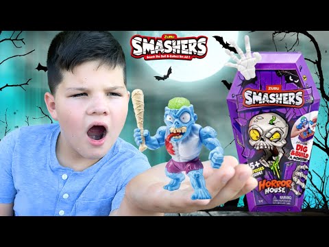 CALEB OPENS ZURU SMASHERS Horror House with DAD!!