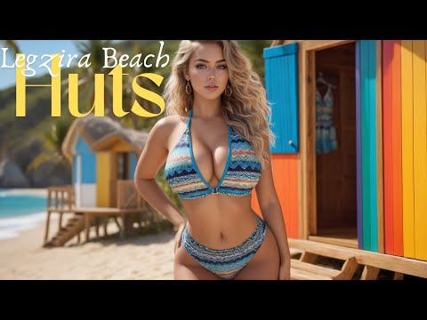 [4K] AI ART Lookbook Model Al Art video | Legzira Beach Huts