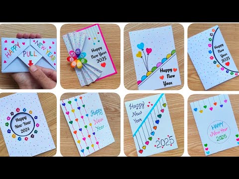 8 Amazing DIY New Year Card Ideas | Happy New Year Crafts | New Year Cards 2024