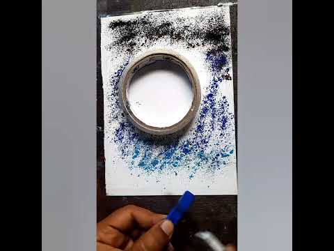 Beautiful moonlight scenary painting//soft pastel painting ideas//scenary painting for beginners