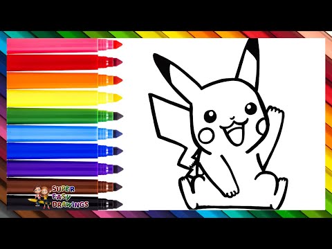 How to Draw Pikachu ⚡ Draw and Color Pikachu From POKÉMON ⚡🌈 Drawings for Kids