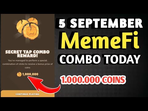 MEMEFI SECRET COMBO TODAY 5 SEPTEMBER 2024 | MEMEFI DAILY COMBO | MEMEFI COMBO TODAY | MEMEFI COMBO