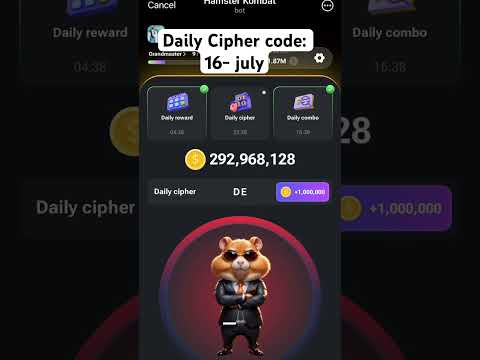 Hamster kombat daily cipher | Daily 1M coins | Binance listing