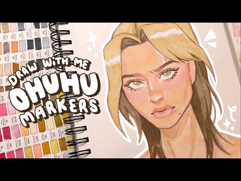 ♡ draw with me | portrait practice with Ohuhu alcohol markers