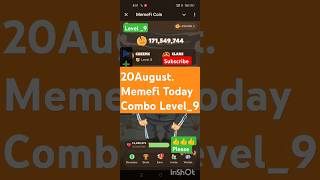 MemeFi Daily Combo for all level || 20 August 2024 MemeFi Secret Tap Combo to earn 4,000,000 coins