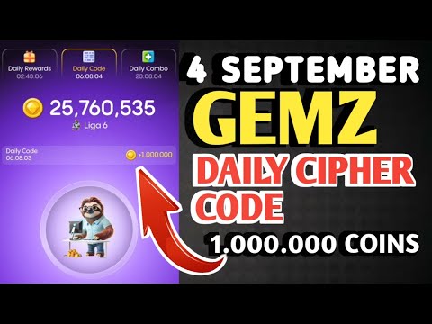 GEMZ DAILY CIPHER CODE TODAY 4 SEPTEMBER 2024 | GEMZ DAILY CODE TODAY | GEMZ COIN DAILY CODE