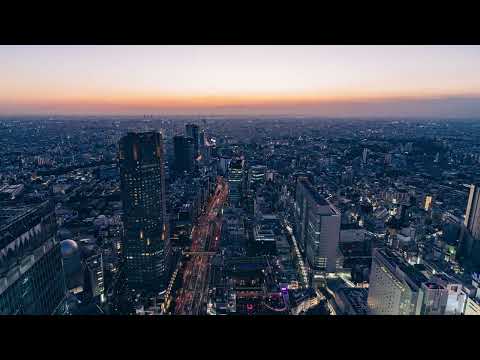 渋谷スカイの夕景タイムラプス