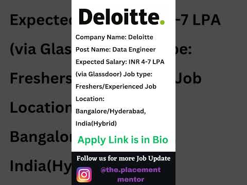 Deloitte Recruitment 2024 | Jobs for Freshers